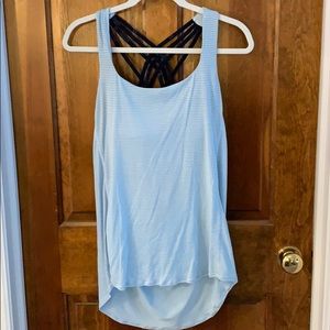EUC Lululemon Wild Tank Drape Open Back 10 blue